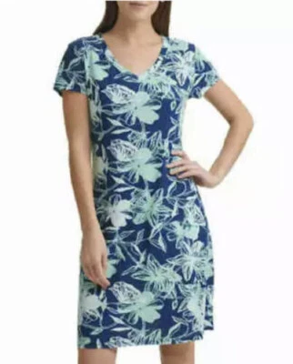 Vestido para mujer Marc New York manga corta cuello en V, bolsillos florales talla L Foto 1 de 3