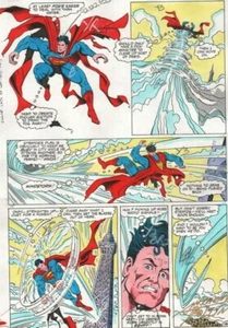 SUPERMAN 431 HANDKOLORIERTE COMIC PRODUKTIONSKUNST ANTHONY TOLLIN SIGNIERT PG 15 - Bild 1 von 3