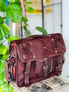 New 15" Men's Advance Bag Leather messenger bag computer case shoulder bag - Picture 1 of 12