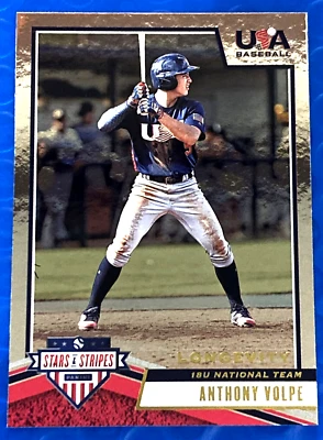 Anthony Volpe Longevity Foil Rookie RC 2019 USA Stars & Stripes Card #47 Yankees - Image 1 of 3