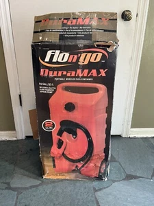 Scepter Flo N Go Duramax 14 Gallon Gas Fuel Container Caddy & Pump Red - Picture 1 of 5