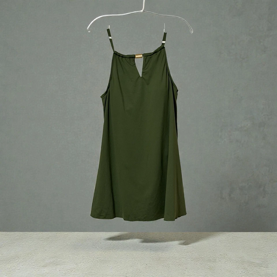 Vestido de baño Dolfin Aquashape verde oliva detalle dorado correas ajustables talla 14 Foto 1 de 4