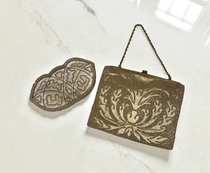 2x Vintage Evening Bags – Art Nouveau Style & Beaded “Foreign” Purse (1930s–50s) - Picture 1 of 10