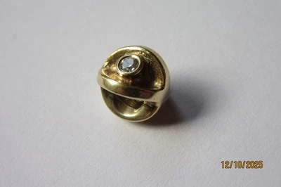 Original Pandora Charm Auge mit weißem Stein, 14 K, 585 Gold  750215 CZ - Bild 1 von 4