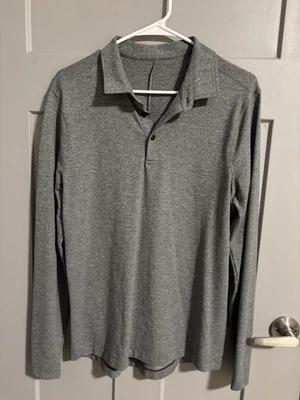 Camisa Polo Lululemon Evolution Manga Larga Piqué Mediana Nueva Sin Etiquetas Gris Jaspeado Foto 1 de 4