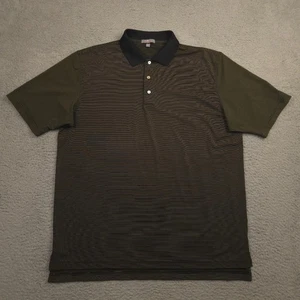Peter Millar Summer Comfort Polo Shirt Mens XL Black Yellow Stripe 1916 Golf - Picture 1 of 11