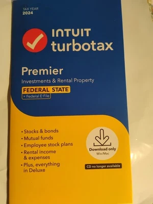 Turbotax 2024 Premier Download Code Federal + State Sealed - Image 1 of 4
