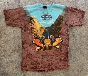 1998 STAR WARS EPISODE 1 PHANTOM MENACE POD RACING TIE DYE MOVIE T-SHIRT EUC Lg - Picture 1 of 8
