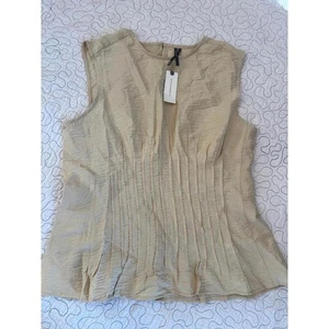 Anthropologie Beige Textured Women's Sleeveless Blouse Size Medium - Picture 1 of 5