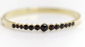 Vintage Gelbgold Granat Damenarmreif 8kt – 333 „WS“ Sternschliff, innen-L: 18cm - Bild 1 von 8