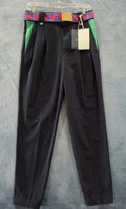 Pantalones negros plisados con cinturón Kolor nuevos con etiquetas para mujer talla 3 forro de bolsillo verde Japón - Imagen 1 de 8