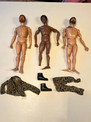 Vintage Lot of 3 G.I. Joe 12" Talking Figures Clothes African American - Image 1 of 4