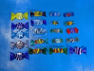 Lote De Colección De 20 Caramelos De Vidrio Artístico Estilo Murano Hechos A Mano - Como Nuevo - Imagen 1 de 6