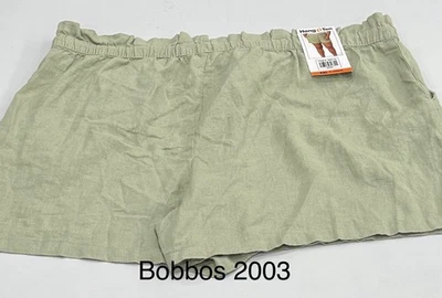 Pantalón corto Hang Ten para mujer mezcla de lino, verde, talla XXL Foto 1 de 4