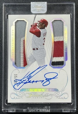 KEN GRIFFEY JR. 2016 PANINI FLAWLESS GREATS DUAL GAME-USED PATCH AUTO 15/15 SP - Image 1 of 2