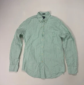 J Crew Seersucker Herren Small Slim Fit Button Hemd Grün Gestreift Modern Freizeit - Bild 1 von 8