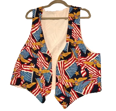 Chaleco Patriótico Para Hombres Grande Bandera Americana Águila Calva Americana Independencia de Estados Unidos Foto 1 de 4