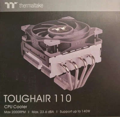 Enfriador CPU Thermaltake TOUGHAIR 110 140w TDP flujo superior, Intel/AMD Foto 1 de 4