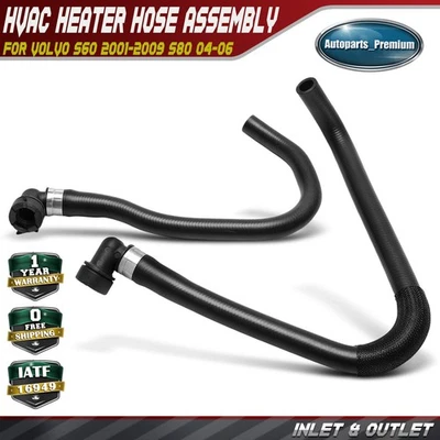 Manguera de calefacción de climatización de entrada y salida 2 piezas para Volvo S60 2001-2009 XC70 2003-2007 S80 Foto 1 de 4