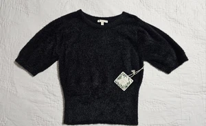 Chelsea And Violet Girls Size L (14) Black Short Sleeve Soft Cozy Blouse/FM2 - Picture 1 of 2
