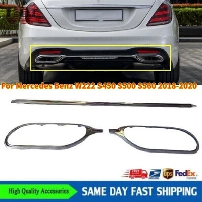 Juego de tiras de moldura trasera para Mercedes Benz W222 S450 S500 S560 2018 2019 2020 Foto 1 de 4