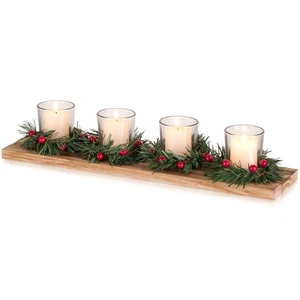 Candelabro de Navidad para Centro de Mesa Decoración: Romadedi Rústico 4 T... - Imagen 1 de 8