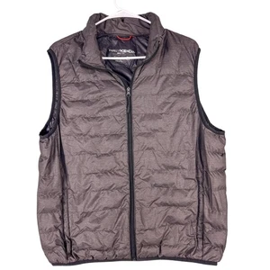 Hawke & Co Sport Vest Mens Medium Gray Puffer Down Blend Quilted Full Zip HDN569 - Picture 1 of 11