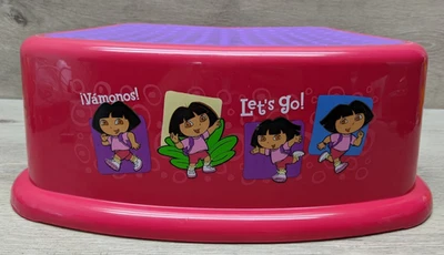 DORA EXPLORER STEP STOOL Nickelodeon Sturdy Heavy Weight Plastic for Kids - Image 1 of 4