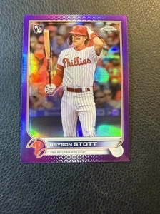 2022 Topps Chrome Update Series - Bryson Stott #USC154 Purple Refractor (RC) - Picture 1 of 2