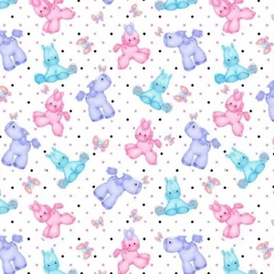 Ponies & Butterflies On White Cotton FLANNEL $3.99 Ships ANY Amount Of Fabric! - Picture 1 of 2