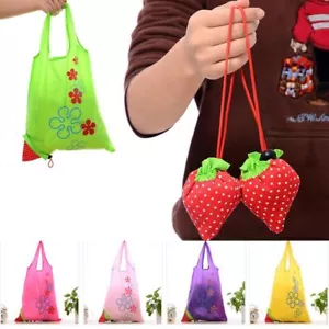 Handheld Strawberry Folding Shopping Bag Reusable Storage Gift Bag Home - Picture 1 of 7