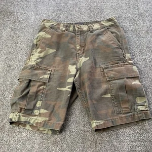 Levi's Cargo Shorts Mens 29 Woodland BDU Camouflage Y2K 100% Cotton Hiking - Picture 1 of 14