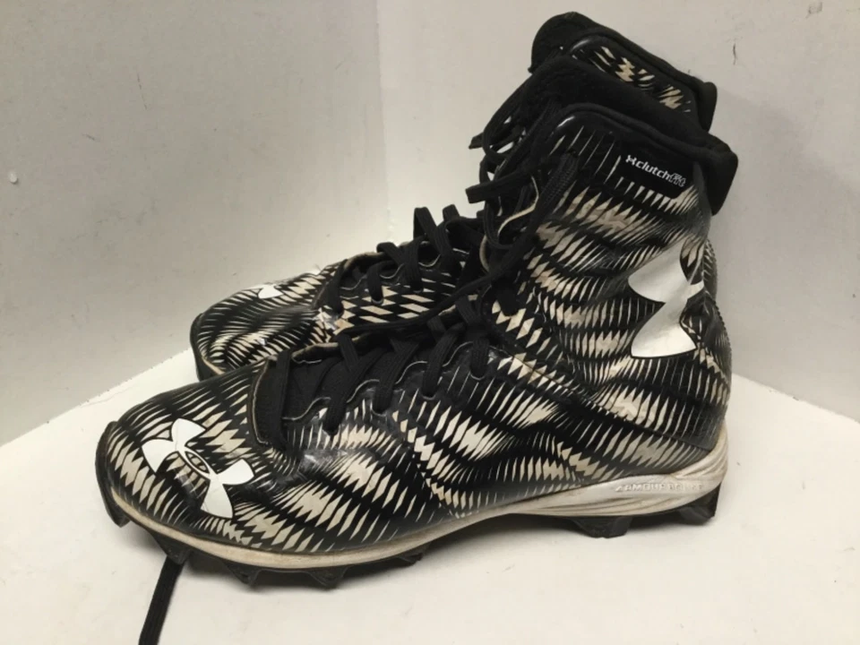 Under Armour Boys Cleats Youth Size 6.5 Black White Clutch Fit Highlights F53 - Image 1 of 4