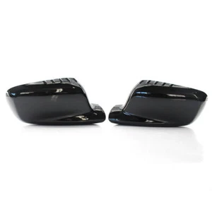 2 Wing Door Rearview Mirror Cover Cap Gloss Black For BMW 3 7 Series E46 E65 E66 - Picture 1 of 5