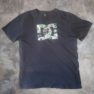 y2k DC Shoes Skater Graphic T-Shirt Black/Green/White Size L - Picture 1 of 1
