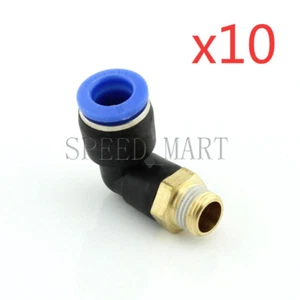 10pcs 1/8 BSPT filettatura maschio 90 gradi tubo a gomito raccordi rapidi 8mm PL8-01 - Foto 1 di 4