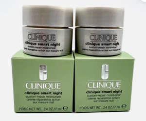Boxed! 2 of Clinique Smart Night Custom Repair Moisturizer  0.24 oz*2=0.48oz - Picture 1 of 2