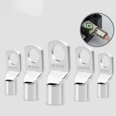 Crimp Terminal Wire Welding Cable Connector Kit Bolt Hole Tinned Cable Lugs - Image 1 of 4