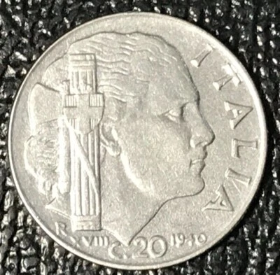 非常好 高等级 XF/AU 1940 R 意大利 20 世纪硬币-磁性-7 月 061 — 第 1/2 张图片