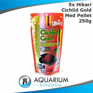 5x Hikari Cichlid Gold 250g MEDIUM Pellets 5mm Floating Tropical Fish Food Oscar - Picture 1 of 3
