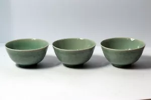 3 Chinese Celadon Bowls - Picture 1 of 16
