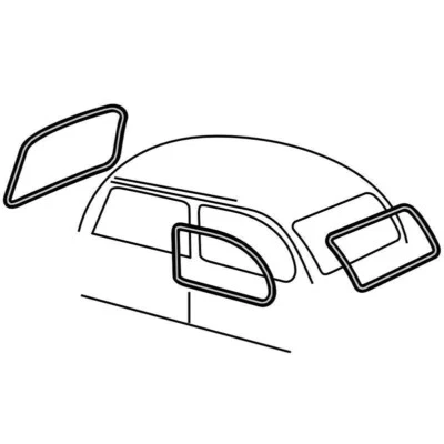 Empi Stock Window Rubber w/ Groove Kit for VW Bug / Beetle 1965-1971 4 Piece Set - Image 1 of 3