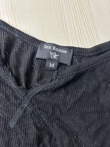 True Religion SEXY Womens Medium 1/2 Tank Top Black - Picture 1 of 6