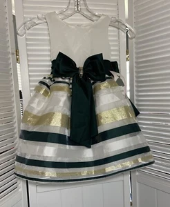 Rare Editions Girls 4 Hunter Green Multi Dress NWT Fit & Flare Sleeveless Gown - Picture 1 of 14