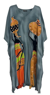 Jarras de mujer Into Africa hechas a mano caftán unisex gris marrón talla única Foto 1 de 4