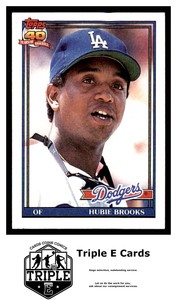 1991 Topps #115 Hubie Brooks Los Angeles Dodgers ~A5D