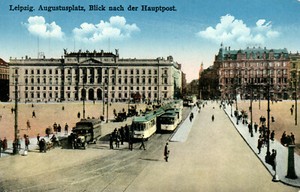 Postcard* Leipzig - Augustusplatz, view of the main post office (G/AB)20380