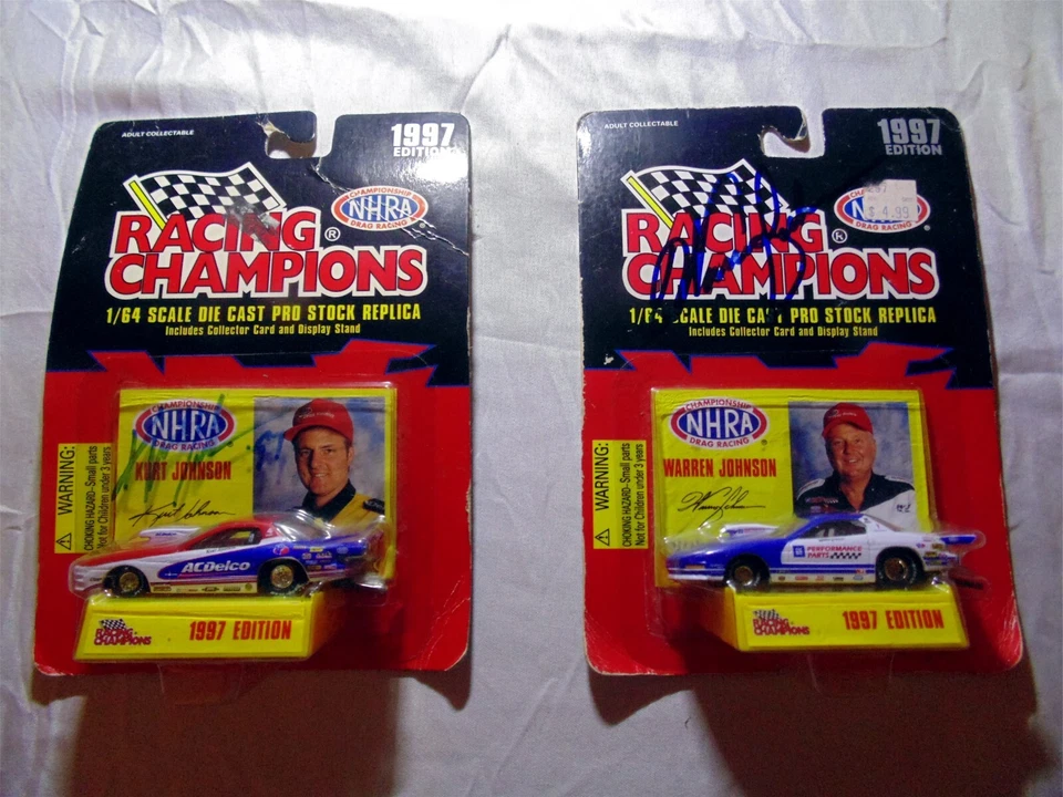 VINTAGE 1/64 WARREN & KURT JOHNSON DIECAST AUTOGRAPHED - Image 1 of 4