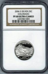 2006 S SILVER 25C Quarter Dollar COLORADO PF 68 Ultra Cameo NGC - Picture 1 of 2