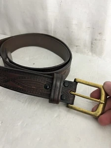 Wrangler Brown Leather Western Belt Size 42 - Picture 1 of 9